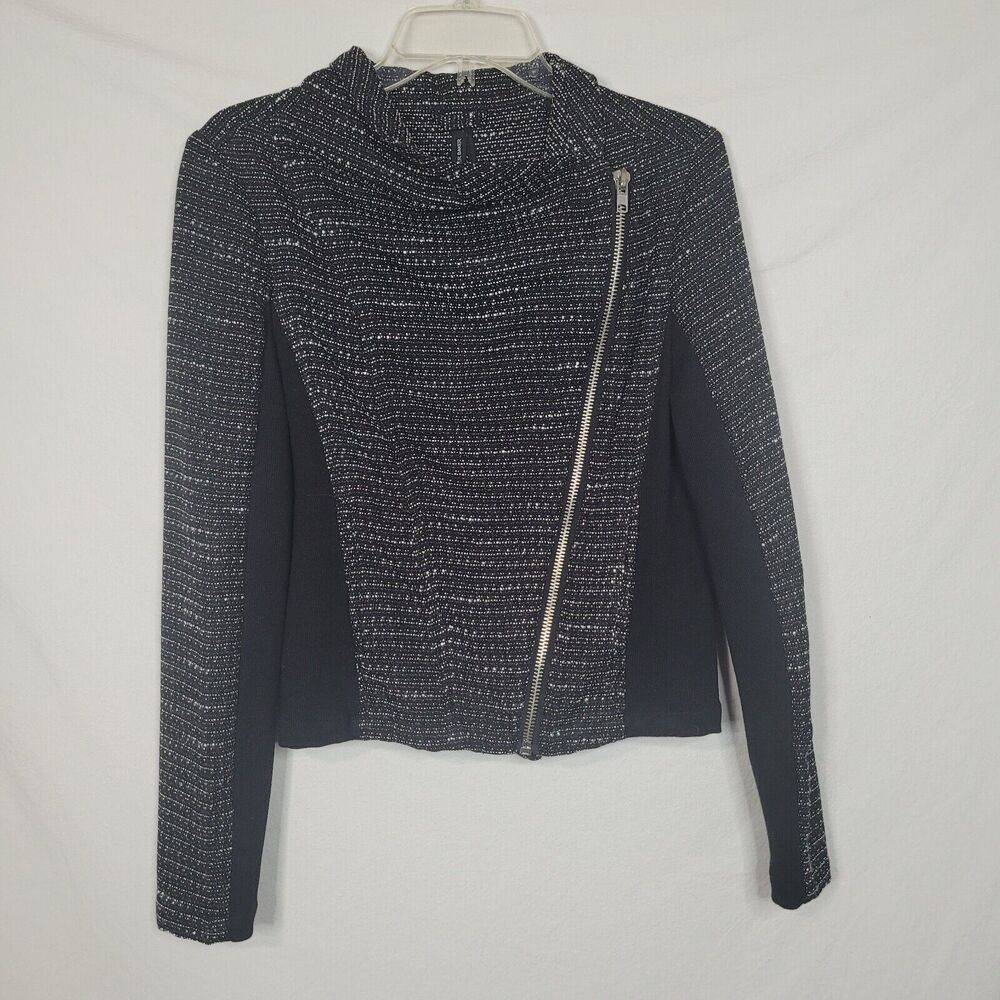 W118 by Walter Baker Moto Modern Asymmetrical Zip Top Womens Medium Cardigan